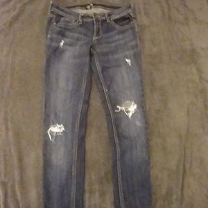 Dark blue jeans worn,look . by Ana. Wore once